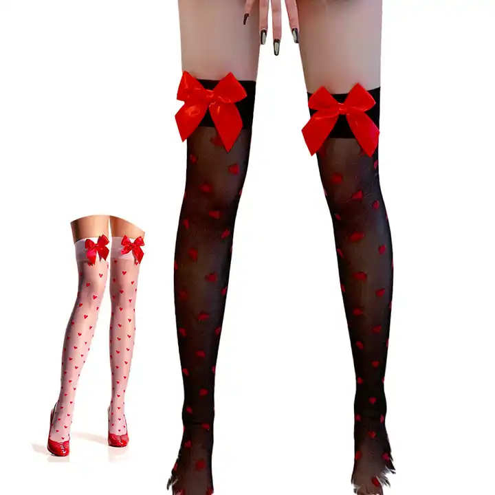 Christmas Sexy Cosplay Thigh Highs Stockings Club Party Erotic Red