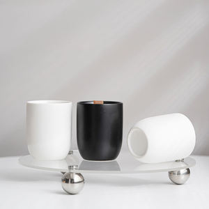 AIKUN Factory Luxury Custom White Candle Jar Vessels Solid Circle Soy Wax Scented Candle With Lid and <b>Gift</b> <b>Box</b> - Product Image 1