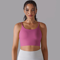 Nouvelle couleur unie Double face Nylon Semi-fixe tasse formation haute résistance sport soutien-gorge serré haute élastique Fitness gilet pour les femmes