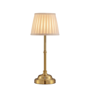 Lampu Meja Tanpa Kabel Modern DC Isi Ulang Kontrol Sentuh Peredup Lampu Meja LED Lampu Malam Logam Kap Lampu Kain Ruang Makan - Product Image 1