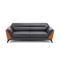 Ensemble de canapés sectionnels en cuir PU de luxe italien, style moderne nordique, trois places, pieds en acier inoxydable, dossier en bois massif, garantie 1 an