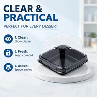 Boîtes d'emballage pour desserts en plastique PET écologiques personnalisées avec couleur et forme sur mesure, service OEM/ODM, conteneur alimentaire