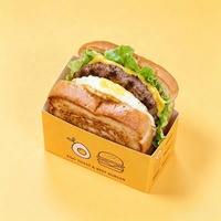 Boîte à sandwich ouverte |   Emballage alimentaire en carton kraft jetable personnalisé pour sandwichs chauds de type traiteur