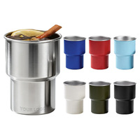 Mug empilable en acier inoxydable à paroi simple avec logo personnalisé, 300 ml, 500 ml, tasse à bière ou à café portable pour le camping et les pique-niques