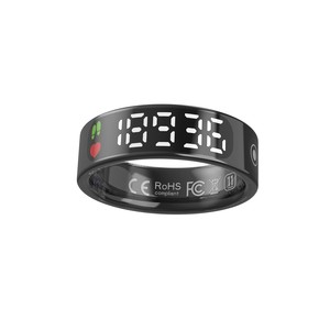 แหวนอัจฉริยะ จอแสดงผลดิจิตอล LED ตรวจวัดอัตราการเต้นของหัวใจ กันน้ำระดับ IP68 ติดตามการนอนหลับ ควบคุมผ่านแอป แบตเตอรี่ใช้งานได้นาน 5-10 วัน - Product Image 1