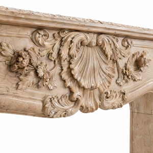 Customized Marble <b>Fireplace</b> Modern Hand Carved Luxury Botticino Classico Marble <b>Fireplace</b> Mantel Marble <b>Fireplace</b> Surround - Product Image 3