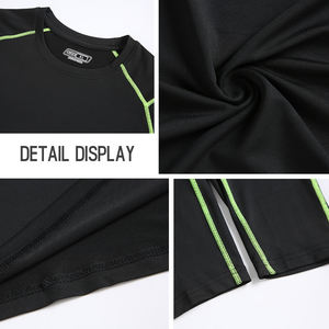 ชุดออกกำลังกายแขนยาว2ชิ้นสำหรับผู้ชายชุดออกกำลังกายยิมออกกำลังแบบแอคทีฟแขนยาว - Product Image 5
