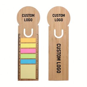 Ensemble de notes autocollantes mignonnes avec logo personnalisé, cadeau promotionnel, marque-page en bambou et règle autocollante - Product Image 1