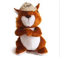 Peluche d'écureuil personnalisée avec logo imprimé, cadeau promotionnel, écureuil en peluche pour le marketing de marque et cadeau d'anniversaire