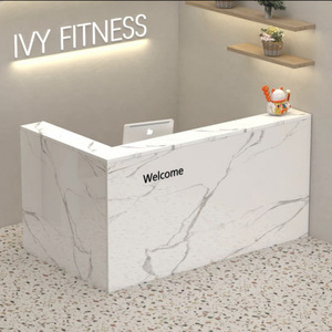 Custom Durable <b>Foldable</b> Wood Front Reception <b>Desk</b> for Beauty Salon Bar Office & Leisure Club-Modern Commercial Use - Product Image 3