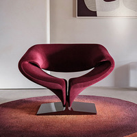 Fauteuil de salon moderne en bois massif avec ruban en forme de cœur et cadre en acier inoxydable, modèle Yimu 655