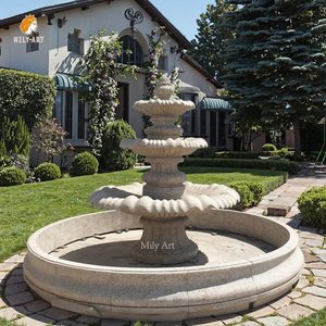 Fuente de agua de mármol beige natural para decoración de patio de <span class=keywords><strong>casa</strong></span> al aire libre - Product Image 2