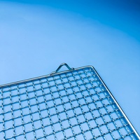 Grille de cuisson BBQ en acier inoxydable 304 poli de qualité supérieure, 1,4 mm, avec poignée, réutilisable, facile à nettoyer, pour le camping et l'extérieur