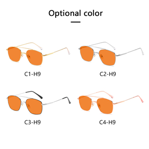 אופנה חדש מסגרת מתכת hh h9 h8 אדום כתום צהוב עדשה מסגרת אופטית מסגרת כפולה גשר כפול משקפי אור - Product Image 4