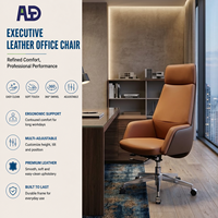 Chaise de bureau de direction de luxe Aston S050A - Hauteur réglable, pivotante, appui-tête fixe, chrome, cuir PU, salon, hôtel