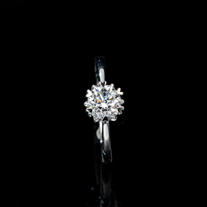 925 <b>Silver</b> Round Diamond Engagement <b>Ring</b> Claw <b>Set</b> - Product Image 2