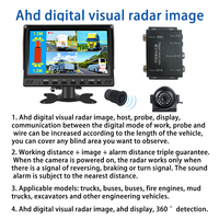 Système de stationnement pour camion AHD étanche à 8 capteurs, moniteur numérique 4 canaux, vision nocturne, caméra de recul automatique, véhicule commercial