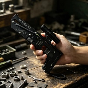 Tirachinas Mágico de Metal Plegable EDC con Láser Recargable y 50 Bolas de Acero de 8mm para Práctica de Tiro al Aire Libre - Product Image 2