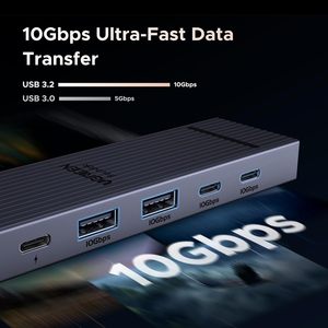 Ugreen 6 in 1 USB C <span class=keywords><strong>HUB</strong></span> 10Gbps 4K 60Hz USB3.2 <span class=keywords><strong>HDMI</strong></span> PD100W แยก USB สำหรับแล็ปท็อป MacBook Pro Air iPad Android Docking Station - Product Image 5