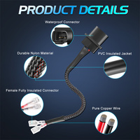 2 Pièces Adaptateur de connecteur H16 vers cosses à fourche avec faisceau de câblage pour phare antibrouillard LED, capacité 120W, pour Jeep JK 07-24