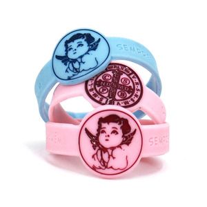 Pulseras de Silicona Personalizadas con Diseño de Ángel, Impermeables, Decorativas para Niños, en Colores Rosa y Azul - Product Image 2