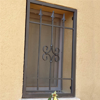 Parrilla de ventana de hierro forjado brillante Diseño Última moda Vallas y ventanas para casas Nuevo diseño Valla Bar