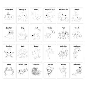 Connexion numérique transfrontalière <span class=keywords><strong>dessin</strong></span> enfants <span class=keywords><strong>dessin</strong></span> animé Graffiti océan thème amusant illumination peinture coloriage peinture livre - Product Image 5