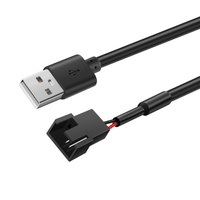 Câble d'alimentation USB et DC 5,5x2,1 mm femelle vers borne de ventilateur 4 broches, adaptateur de ventilateur de refroidissement DIY pour routeur et ventilateur de châssis