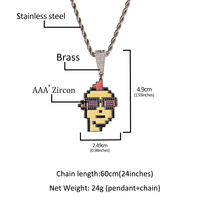 Colliers de mode hip-hop, bijoux sertis de pierres, pendentifs avatar NFT du métavers, breloques de dessin animé de créateur, accessoires tendance en zircon