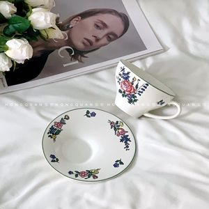 French-style, Chinese-style floral ceramic desserts with high appearance standards, breakfast desserts, bowls, plates, cups and - Product Image 3