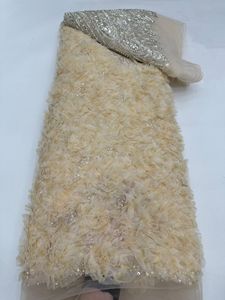 قماش دانتيل شانتيلي مطرز بالزهور بتصميم جديد من NI.AI، قماش دانتيل مزين بالترتر، قماش دانتيل مطرز باللؤلؤ، قماش شبكي من الدانتيل - Product Image 6