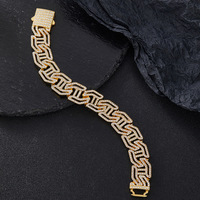 Collar de Cadena Cubana Geométrica Plateada con Incrustaciones de Diamantes de Imitación, Joyería Hip Hop de Aleación de Zinc para Hombres, Mujeres y Raperos en Fiestas
