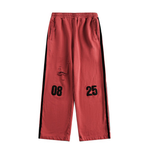 Ensemble de survêtement streetwear imprimé sur demande, broderie usée, fabricant de survêtement, <span class=keywords><strong>jogging</strong></span> rayé pour hommes - Product Image 2