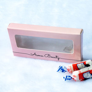 Caja de papel de embalaje de contacto con caja de pestañas CMYK blanca de alta calidad personalizada de fábrica con ventana de Pvc - Product Image 2