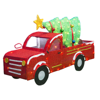 Camion 3D avec sapin de Noël lumineux, 33 pouces, 105 lumières LED, sculpture décorative pour extérieur, motif de décoration de jardin
