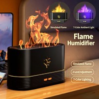 Humidificateur d'aromathérapie à flamme de bureau, lumière LED à 7 couleurs changeantes, 2 modes de pulvérisation, diffuseur d'huiles essentielles silencieux, USB, utilisation en voiture, hôtel