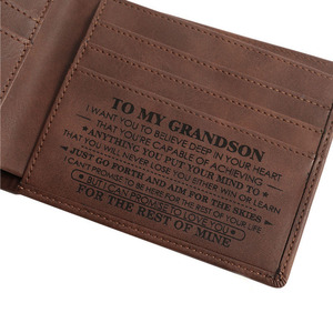 Cartera <span class=keywords><strong>de</strong></span> <span class=keywords><strong>Hombre</strong></span> Delgada Vintage <span class=keywords><strong>de</strong></span> Alta Calidad para Comercio Exterior, Grabada con Láser en PU, la Más Vendida, Tarjetero Personalizado - Product Image 1