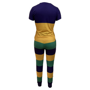 Conjunto de 2 Piezas de Verano para Mujer, Modelo Explosive, Deportivo, Casual, con Rayas, Manga Corta, Colorido, a la Moda - Product Image 6