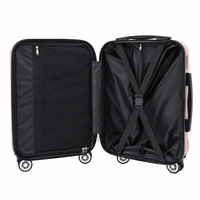 Koper Troli Laptop Motif Garis Horizontal Buatan Pabrik Cina, Bahan ABS PC, Dilengkapi Kantong Depan
