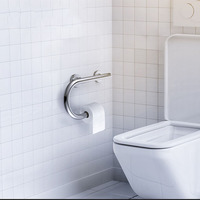 Barre d'appui antidérapante 2-en-1 en acier inoxydable 304 pour toilettes avec porte-papier, accessoires de salle de bain 304, barre d'appui pour personnes à mobilité réduite - Vente chaude