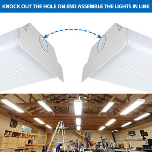 Fixation enveloppante 4 pieds Lentille givrée Batten Light Color Select 26W 32W 42W 50W LED Plafond enveloppant Éclairage LED ETL DLC - Product Image 3