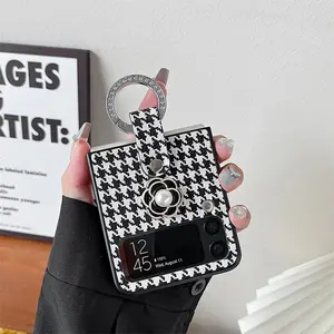 삼성 갤럭시 z 플립 3 5g 휴대 전화 케이스 커버 tpu pc 플립 4 에 대한 꽃 디자이너 커버 전화 케이스