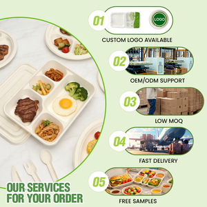 Eco Friendly <strong>Disposable</strong> <strong>Plate</strong> Waterproof Sustainable Catering Supplies Natural Bagasse <strong>Plates</strong> for Picnic Outdoor Event - Product Image 6