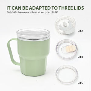 Mug isotherme portable moderne en acier inoxydable 304 à double paroi de 500 ml avec isolation thermique extérieure en PP, paille et poignée pour le <span class=keywords><strong>camping</strong></span> et le bureau - Product Image 2