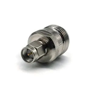 Adaptador coaxial n fêmea para sma, adaptador reto macho