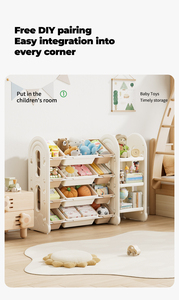 Armoire de rangement intérieure pour enfants, organisateur de jouets en plastique, meuble bibliothèque pour bébés, rangement de jouets de maternelle, placard - Product Image 2
