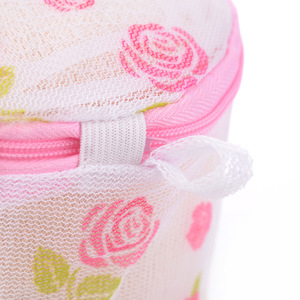 Sac de rangement pliable imprimé pour le linge, sac à linge rond en maille pour lingerie, utilisation en machine à laver, sacs de rangement pour salle de bain, tissu polyester - Product Image 4