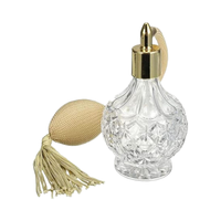 Flacon de parfum vintage transparent Pack Win Pw5x 80ml avec pompe atomiseur à longue pulvérisation dorée et pompons, rechargeable, outil de maquillage, Chine