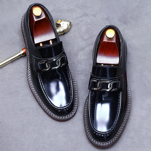 Dernières Chaussures Habillées Italiennes de Créateur pour Hommes – Élégantes, à Semelle Épaisse, à Enfiler, en Cuir Véritable, Idéales pour Mariage - Product Image 6