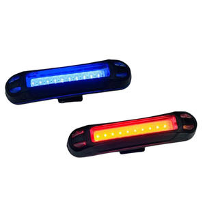 Luz trasera LED para bicicleta, luz roja y azul, resistente al agua IpX4, recargable, 4 modos, plástico, para bicicleta de montaña y carretera - Product Image 1